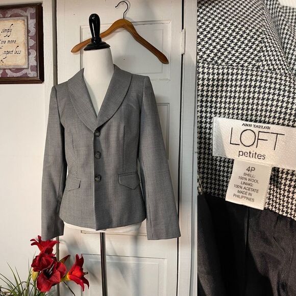 Houndstooth black wool blazer  - Picture 5 of 9